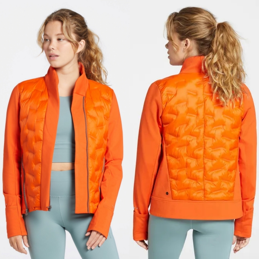 CALIA Quilted Run Jacket In Orange L.